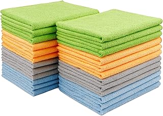 AIDEA Microfibre Cloth 24 Pack-Premium All-Purpose Cleaning Cloths for Cars-Soft & Absorbent Lint Free Streak Free Wash Cloth for House, Kitchen, Windows,30X40CM