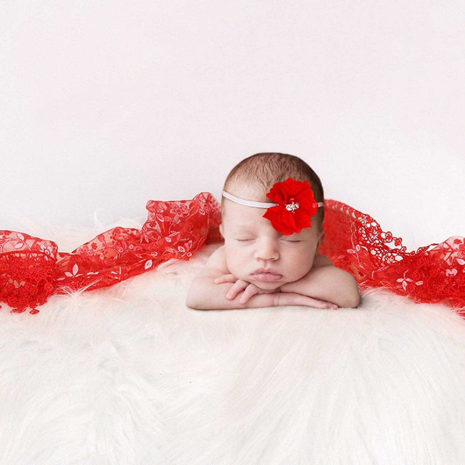 Nicoone Newborn Photography Outfits Girl Newborn Photography Props Lace Romper Newborn Baby Photo Shoot Outfits Girls Photo Props-3