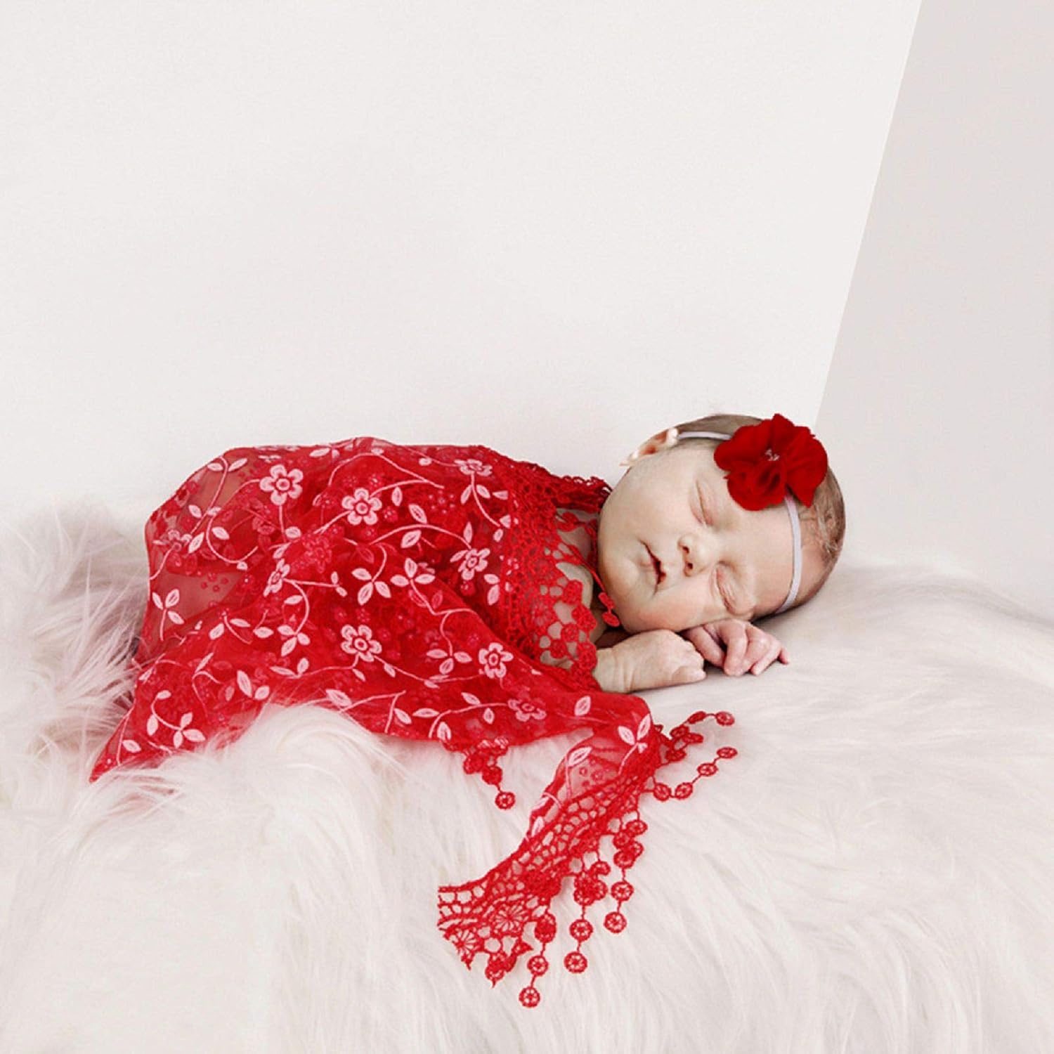 Nicoone Newborn Photography Outfits Girl Newborn Photography Props Lace Romper Newborn Baby Photo Shoot Outfits Girls Photo Props-5