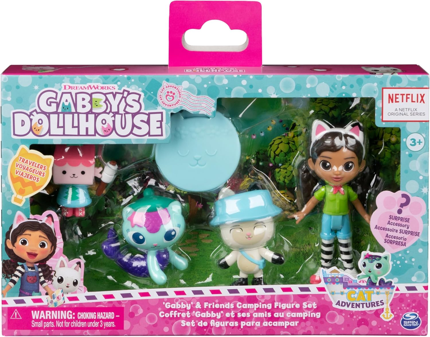 DreamWorks Gabby’s Dollhouse, Campfire Gift Pack with Gabby Girl, Pandy Paws, Baby Box and MerCat Toy Figures, Collectible Kids’ Toys for Girls and Boys 3+-1