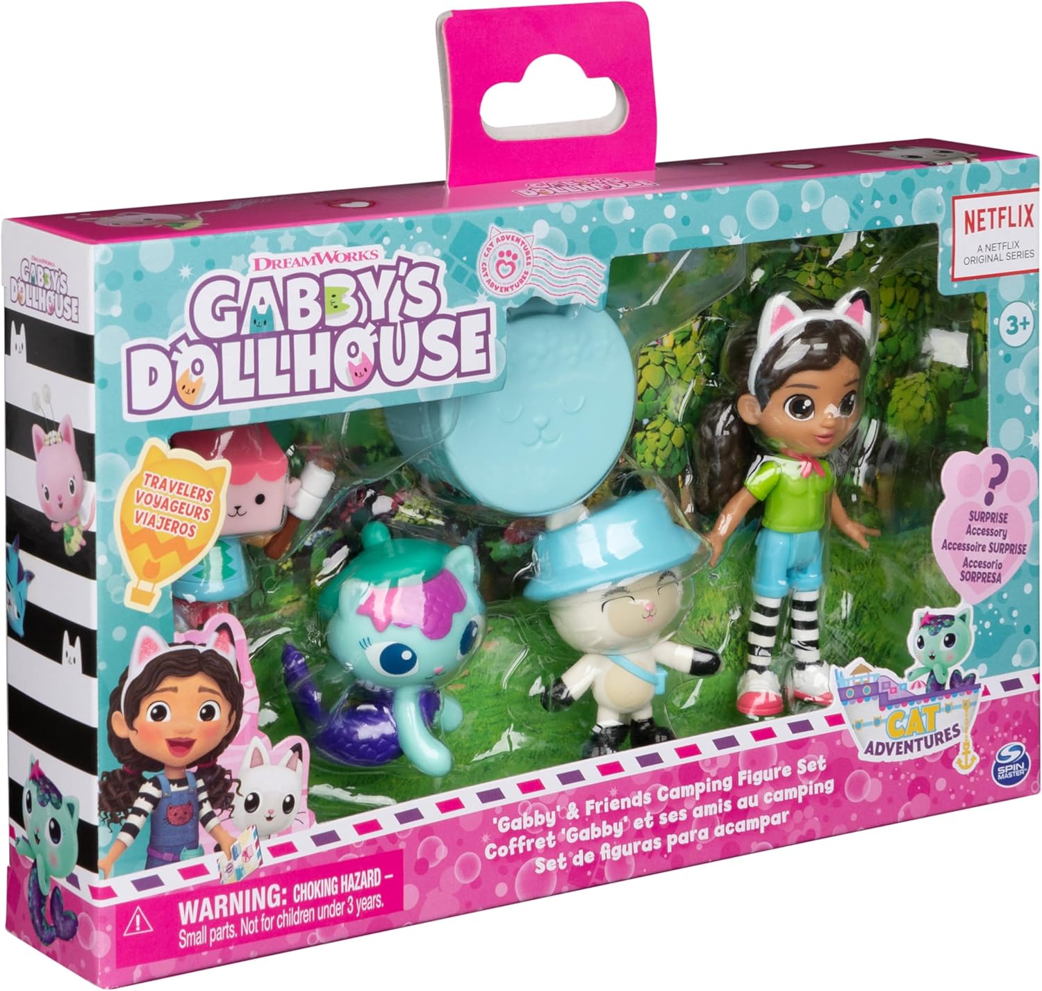 DreamWorks Gabby’s Dollhouse, Campfire Gift Pack with Gabby Girl, Pandy Paws, Baby Box and MerCat Toy Figures, Collectible Kids’ Toys for Girls and Boys 3+-7