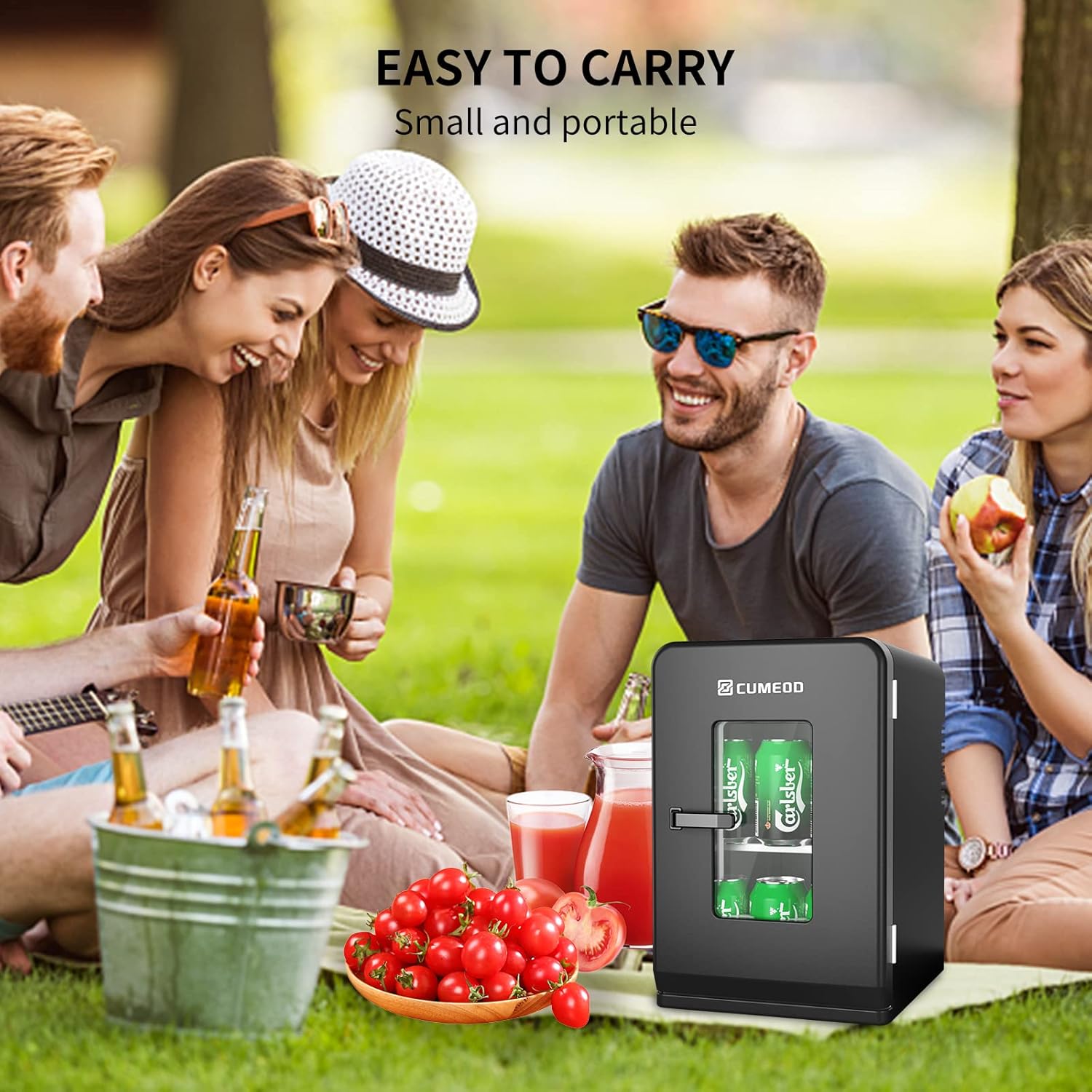 Mini Fridge 15 Liter/21 Cans, Upgrade Portable AC+DC Power Small Fridge for Bedroom, Car, Office, Thermoelectric Cooler and Warmer Skincare Fridge for Food, Drinks, Cosmetics, Max & ECO Mode-8