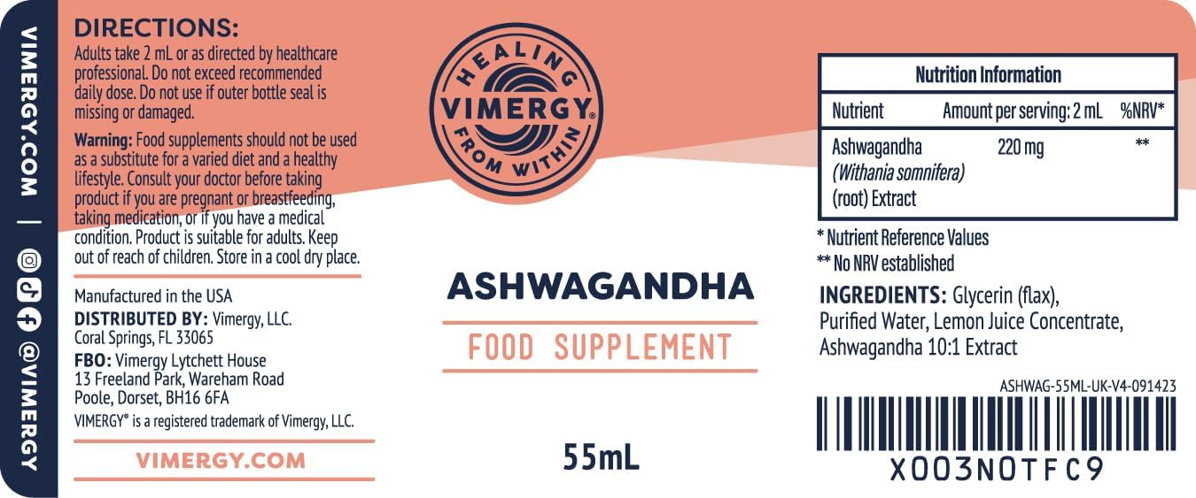 Vimergy Ashwagandha Liquid, Travel Size, 27 Servings – Ashwagandha Drops – Glycerin-Based ashwagandha Extract – Vegan Supplement – Formulated Without Sugar or Binders – Non-GMO & Gluten-Free (55 ml)-3