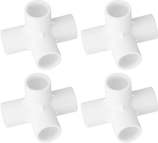 10PCS Pvc Pipe Connector 25mm Inner Diameter Tee Corner Fittings Plastic Tee Fitting 4 Way Pvc Fitting (White)