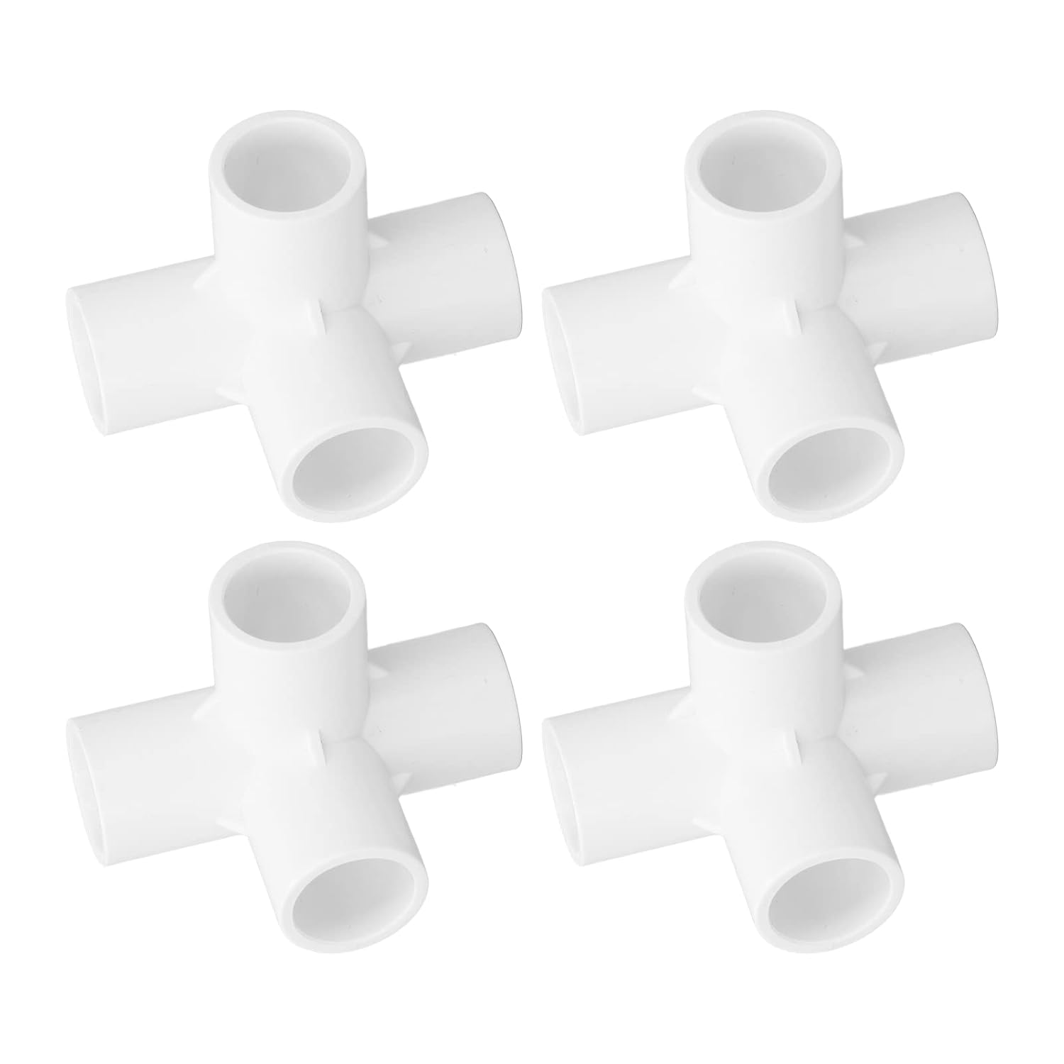 10PCS Pvc Pipe Connector 25mm Inner Diameter Tee Corner Fittings Plastic Tee Fitting 4 Way Pvc Fitting (White)-0