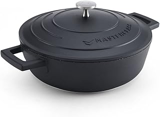 MasterClass Casserole Dish with Lid 2.5L/24 cm, Lightweight Cast Aluminium, Induction Hob and Oven Safe, Black