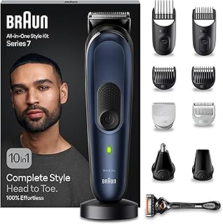 Braun All-in-One Style Kit Series 7 MGK7410, 10-in-1 Kit for Beard Trimmer, Hair, Manscaping