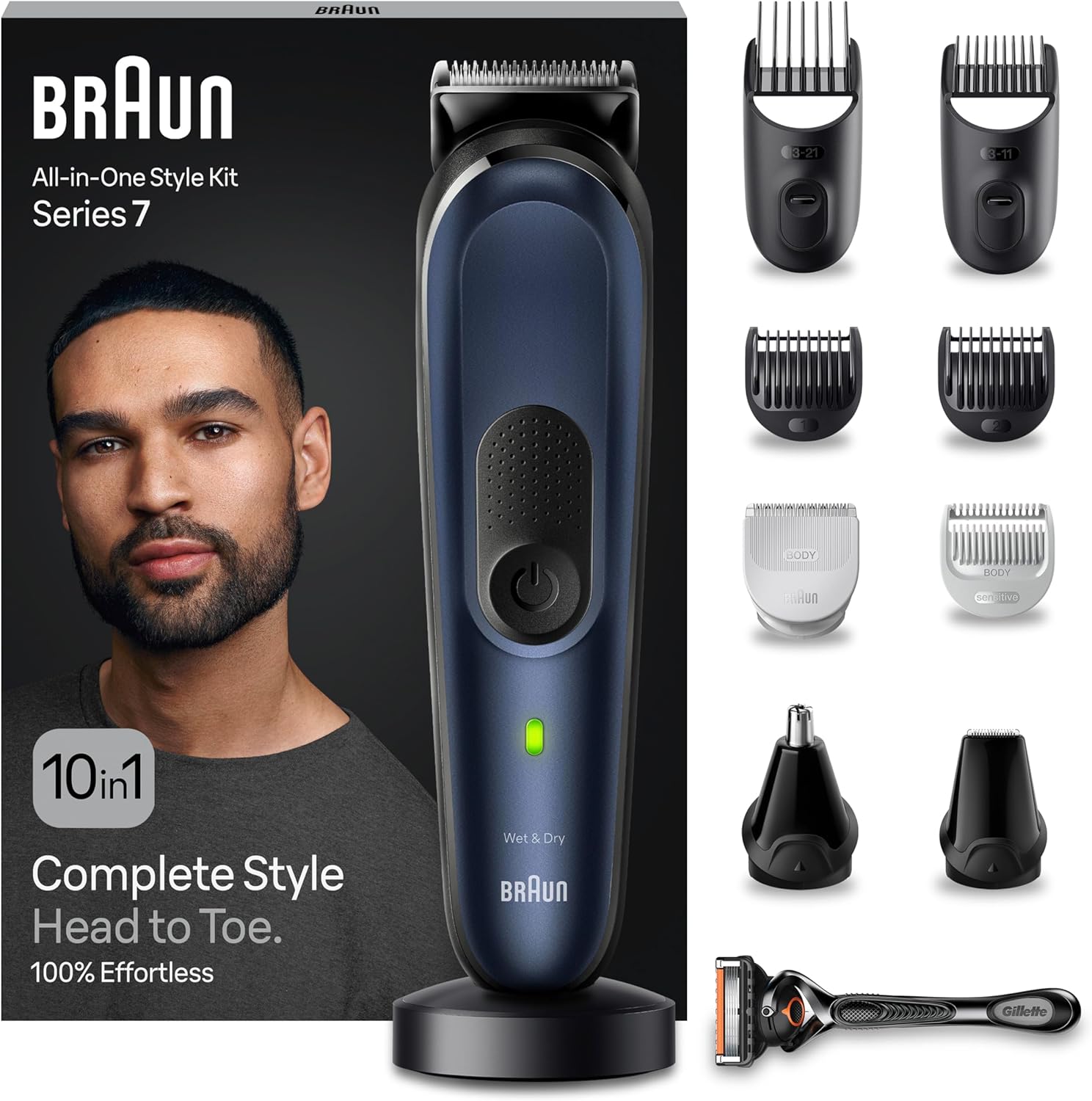 Braun All-in-One Style Kit Series 7 MGK7410, 10-in-1 Kit for Beard Trimmer, Hair, Manscaping-0