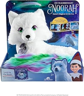 Extraordinary Noorah Plush - 9-Inch Deluxe Animal Plush with Northern Lights-Inspired Tail - As Seen in Elf Pets: A Fox Cub's Christmas Tale - Arctic Fox Pal of The Elf on the Shelf - Brand Scout Elf