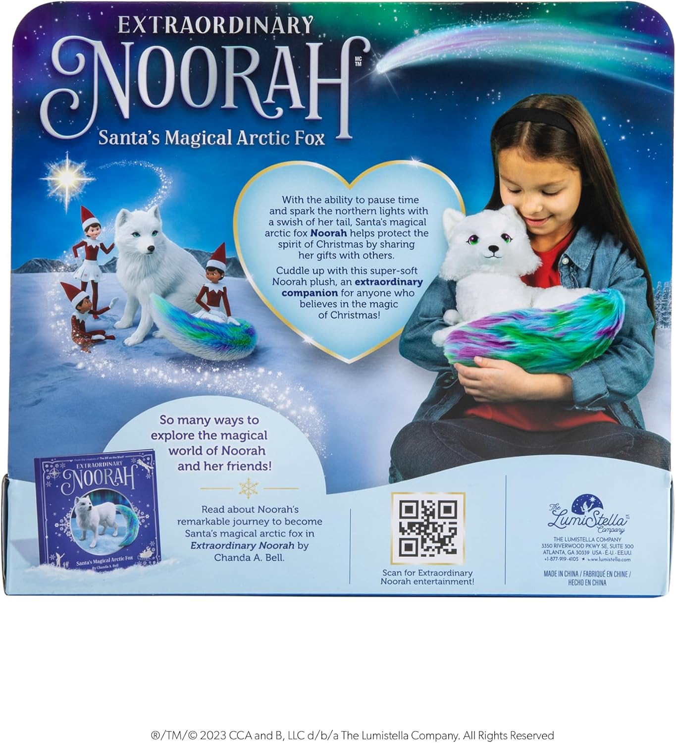 Extraordinary Noorah Plush - 9-Inch Deluxe Animal Plush with Northern Lights-Inspired Tail - As Seen in Elf Pets: A Fox Cub's Christmas Tale - Arctic Fox Pal of The Elf on the Shelf - Brand Scout Elf-3