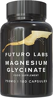 Magnesium Glycinate Capsules 1500mg - Magnesium Bisglycinate High Strength Sleep Supplements & Night Leg Cramp Relief, Made in The UK - 90 Day Supply - Futuro