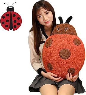 TONGSONG Cute Pillow Plush Ladybug Stuffed Animal Stuff Ladybird Plush Pillow Toys Kawaii Soft Lady Beetle Pillow Hugging Stuffed Ladybug Gift for Kids Home Decor