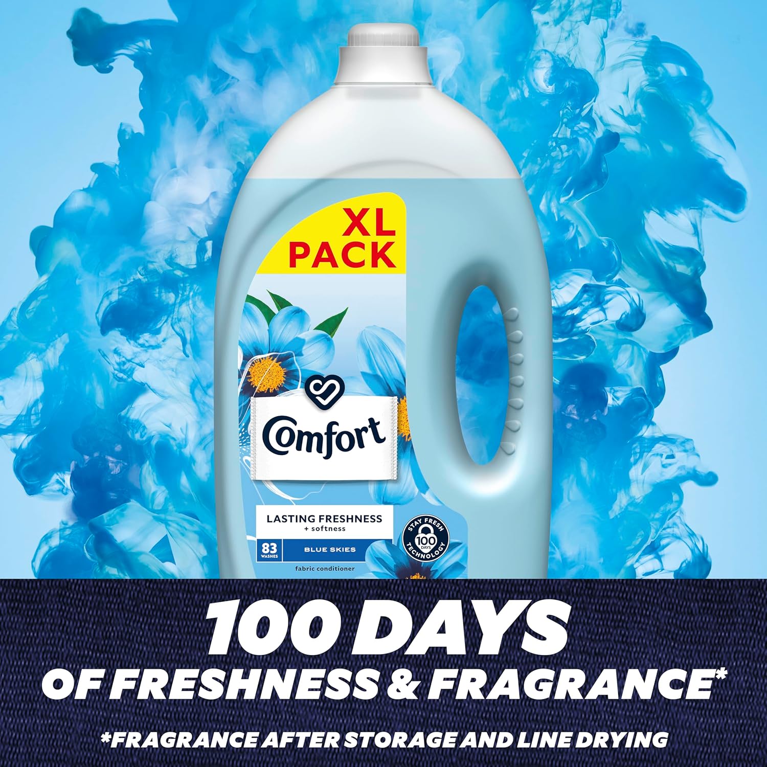 Comfort Blue Skies Fabric Conditioner with Stay Fresh technology for 100 days of freshness + fragrance* 83 washes (2.49 L)-1