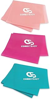 Coresteady Resistance Band For Men & Women - Exercise Band to Build Strength, Flexibility, Muscle & Tone - For Fitness, Stretching, Pilates, Physio & Yoga - With Exercise Guide