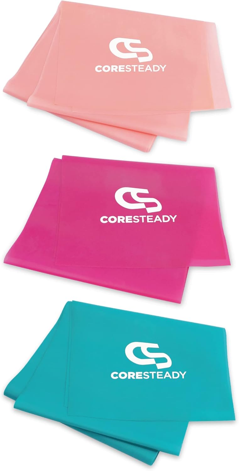 Coresteady Resistance Band For Men & Women - Exercise Band to Build Strength, Flexibility, Muscle & Tone - For Fitness, Stretching, Pilates, Physio & Yoga - With Exercise Guide-0