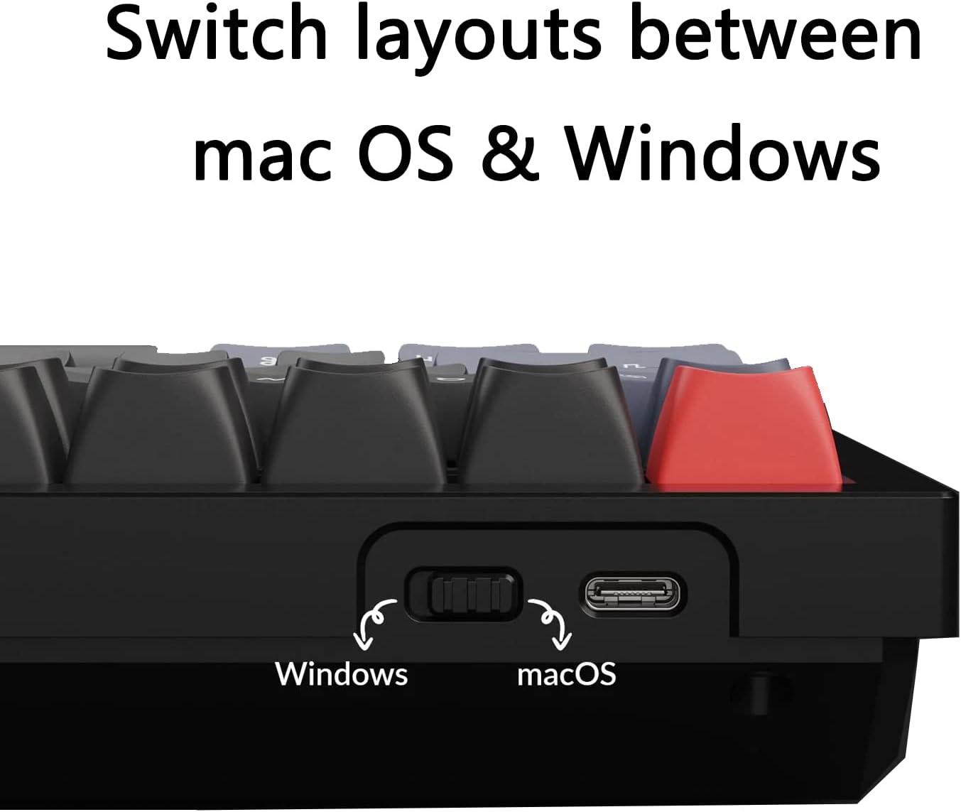 Keychron V3 80% ISO-UK-Layout 87 Keys TKL Custom Wired Mechanical Keyboard with Knob, RGB Backlight QMK/VIA Programmable, Hot-swappable K Pro Red Switch for Mac Windows (Frosted Black)-2