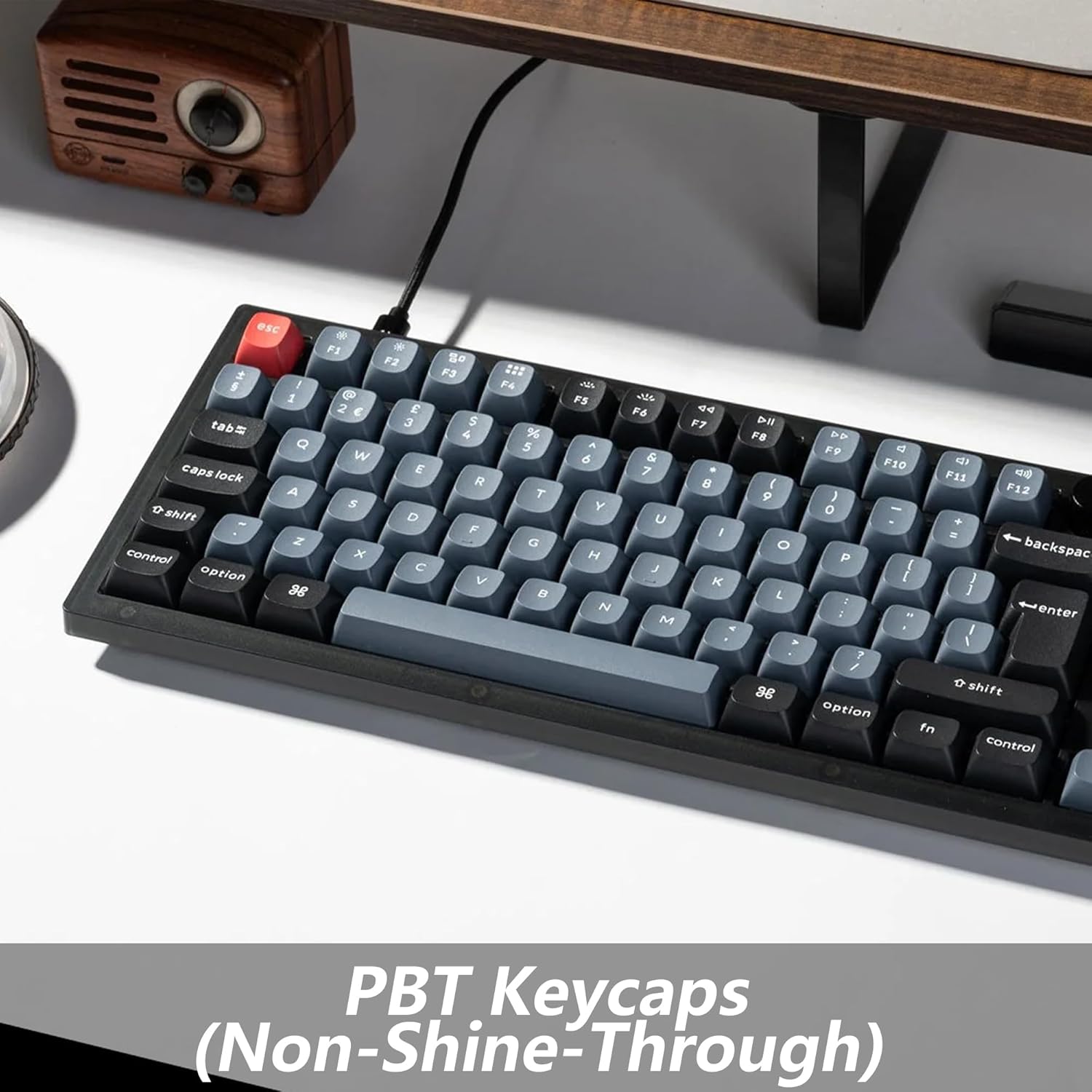 Keychron V3 80% ISO-UK-Layout 87 Keys TKL Custom Wired Mechanical Keyboard with Knob, RGB Backlight QMK/VIA Programmable, Hot-swappable K Pro Red Switch for Mac Windows (Frosted Black)-4