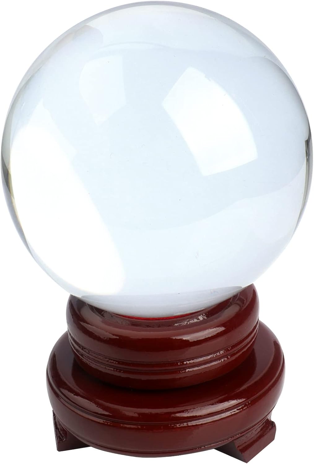 Roellgs K9 100mm Crystal Clear Glass Sphere - For Meditation Divination Camera Photo Shoot Home Office Landscape Decoration Art Decoration with Wooden Base-0