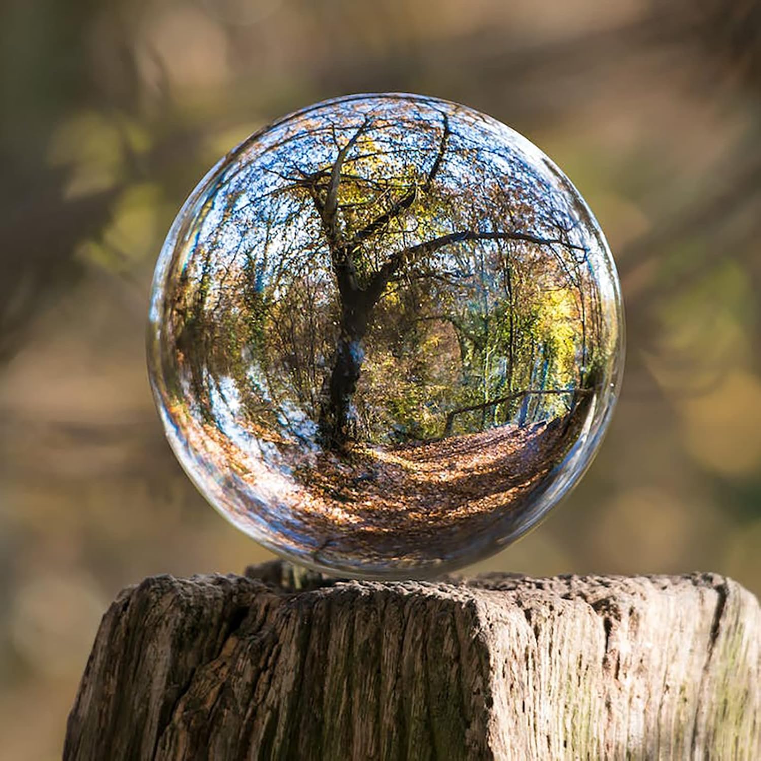 Roellgs K9 100mm Crystal Clear Glass Sphere - For Meditation Divination Camera Photo Shoot Home Office Landscape Decoration Art Decoration with Wooden Base-1