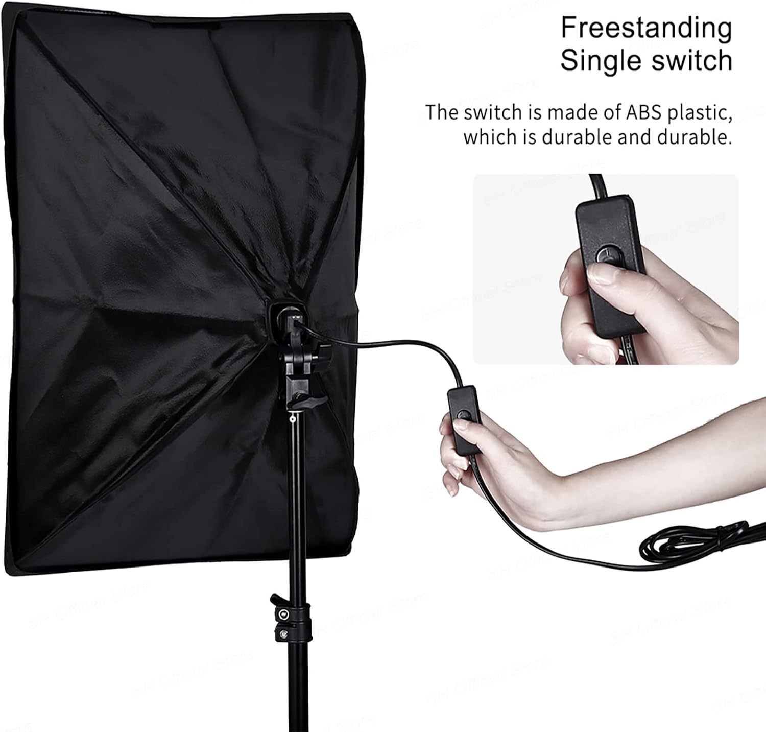 Andoer Photography Lighting Kit with 1.6x3M Backdrop Stand,Studio Photography Light Kit,2x85cm White Photography Umbrella and 2x50*70cm Softbox-6