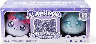 Aphmau 6” MeeMeow Plush Sparkle Collection 3-Pack, Surprise Box that includes 2 Sparkle Plush + 1 Mystery Plush, Official Merch