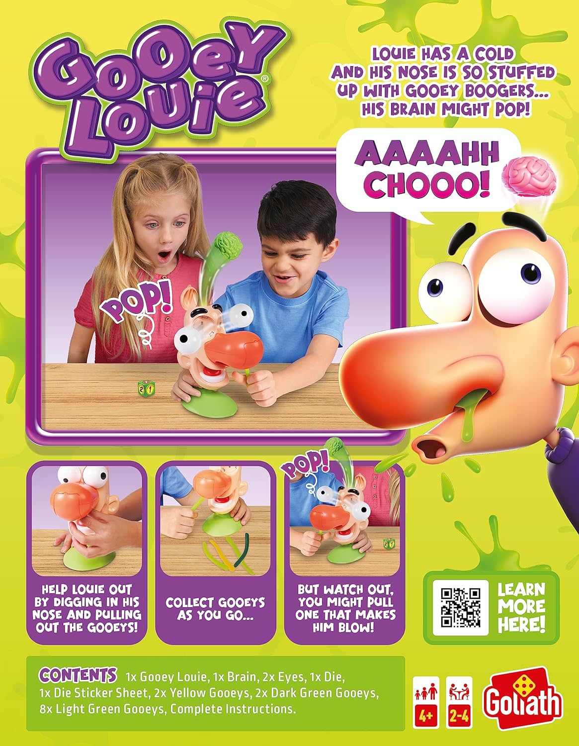 Goliath Games Gooey Louie: Pick a Winner! | New & Improved Bogey Picking Fun! | Kids Action Games | For 2+ Players | Ages 4+-5