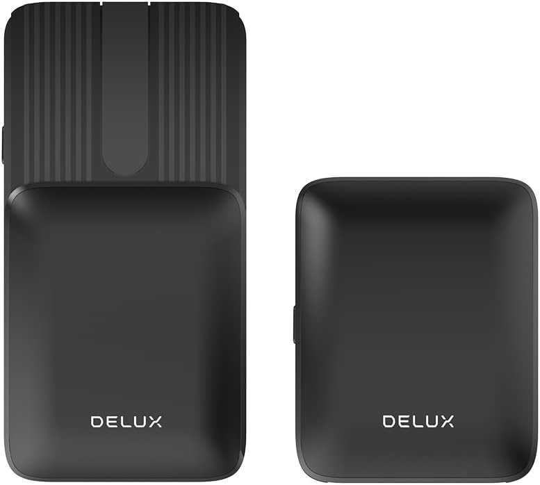 DeLUX Foldable Bluetooth Mouse, Portable Mini Sliding Wireless Mouse, Touch Scrolling, Rechargeable, Multi-Device, 1600 DPI, Slidable Folding Lightweight Pocket Mouse for Laptop/PC/Mac (Black)-1