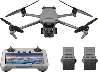 DJI Mavic 3 Pro Fly More Combo with DJI RC (screen remote controller), Flagship Triple-Camera Drone with 4/3 CMOS Hasselblad Camera, 15km Video Transmission, three Batteries, Charging Hub, and more