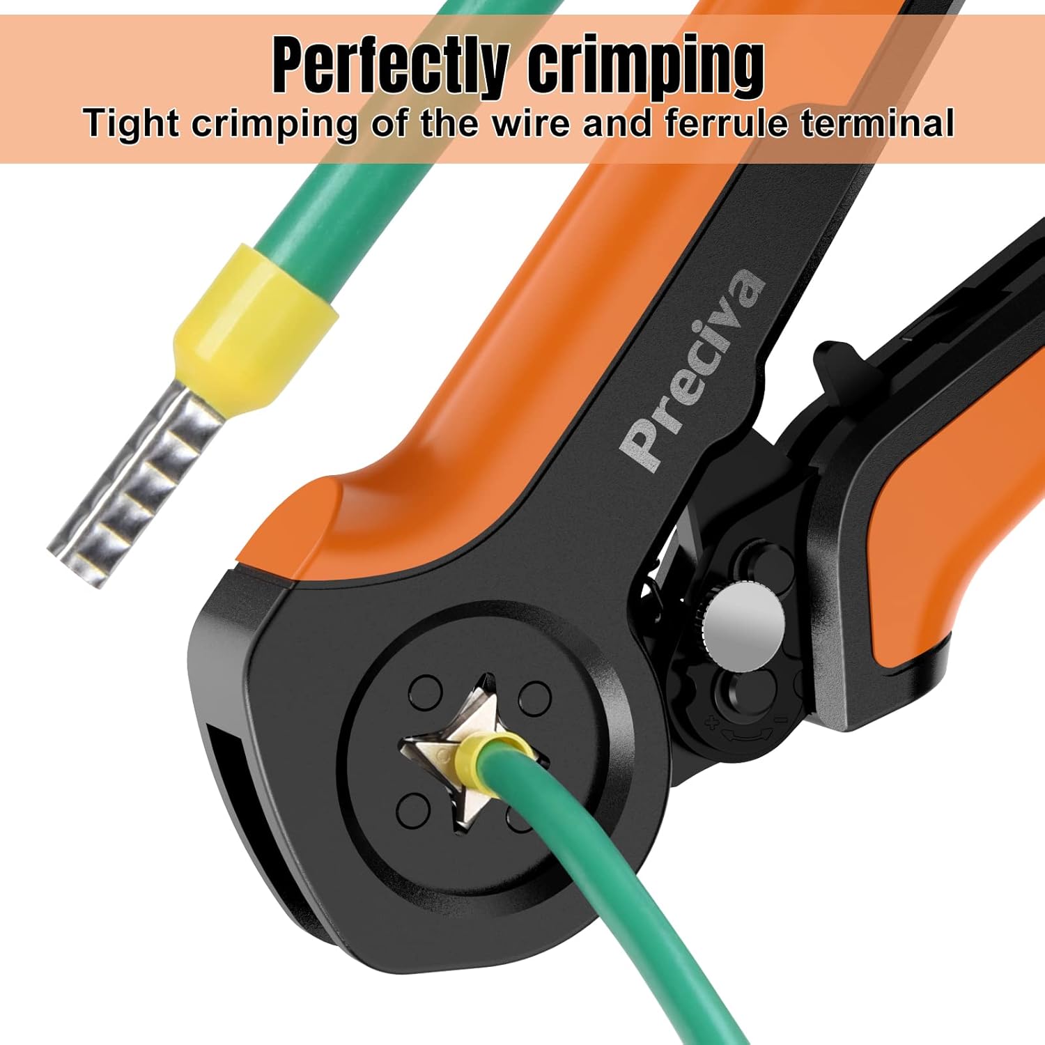 Crimper Plier Set, Preciva 0.25-10mm² Ferrule Crimping Tool, Ratchating Bootlace Wire Crimping Tool, Hand Adjustable Crimping Plier with 1200 Crimp Terminal Connectors-1