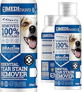 MediPaws Dog Tear Stain Remover | Dog Eye Cleaner Eyewash | Tear Stain Remover For Dogs Eyes | Gently Removes Eye Residue & Prevents Stains | 100% Natural Plant Derived Formula | Made In UK | 250ml