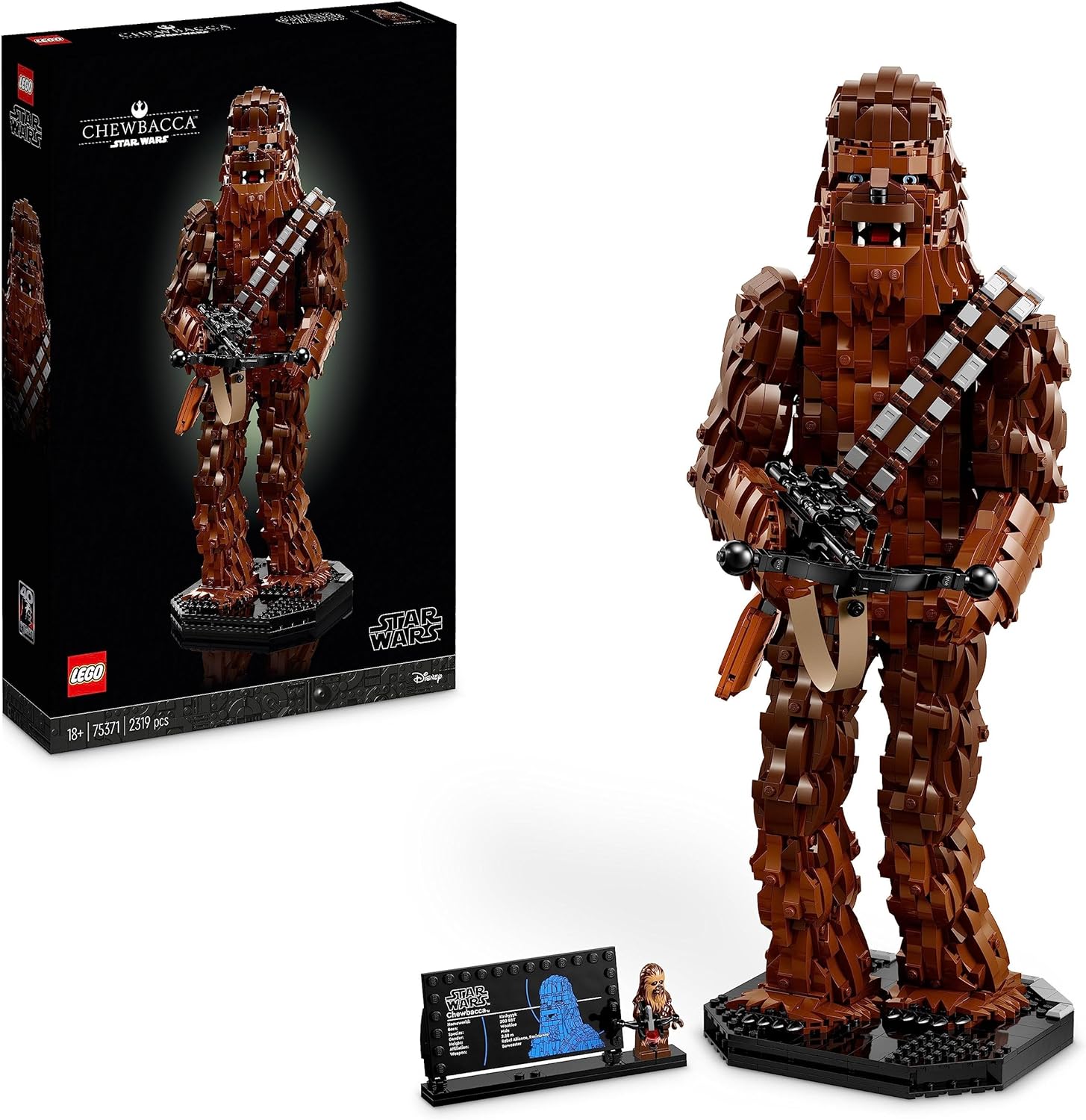 LEGO Star Wars Chewbacca Set, Collectible Wookiee Figure with Bowcaster and Minifigure, Return of the Jedi 40th Anniversary Model Kit for Adults, Father's Day Treat, Gift for Men & Women 75371-0