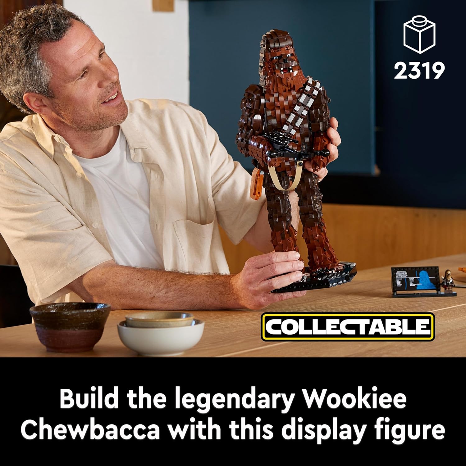 LEGO Star Wars Chewbacca Set, Collectible Wookiee Figure with Bowcaster and Minifigure, Return of the Jedi 40th Anniversary Model Kit for Adults, Father's Day Treat, Gift for Men & Women 75371-2