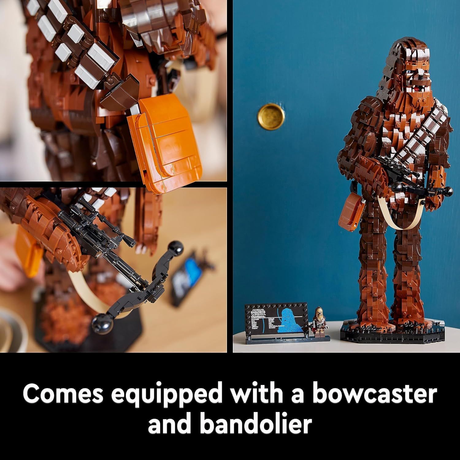 LEGO Star Wars Chewbacca Set, Collectible Wookiee Figure with Bowcaster and Minifigure, Return of the Jedi 40th Anniversary Model Kit for Adults, Father's Day Treat, Gift for Men & Women 75371-4