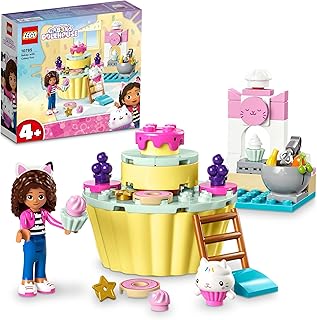 LEGO Gabby's Dollhouse Bakey with Cakey Fun Toy with Gabby and Cakey Cat Figures, Kitchen Playset with Cupcake to Decorate plus Accessories, Toys for Girls and Boys Aged 4+, Birthday Gift Idea 10785