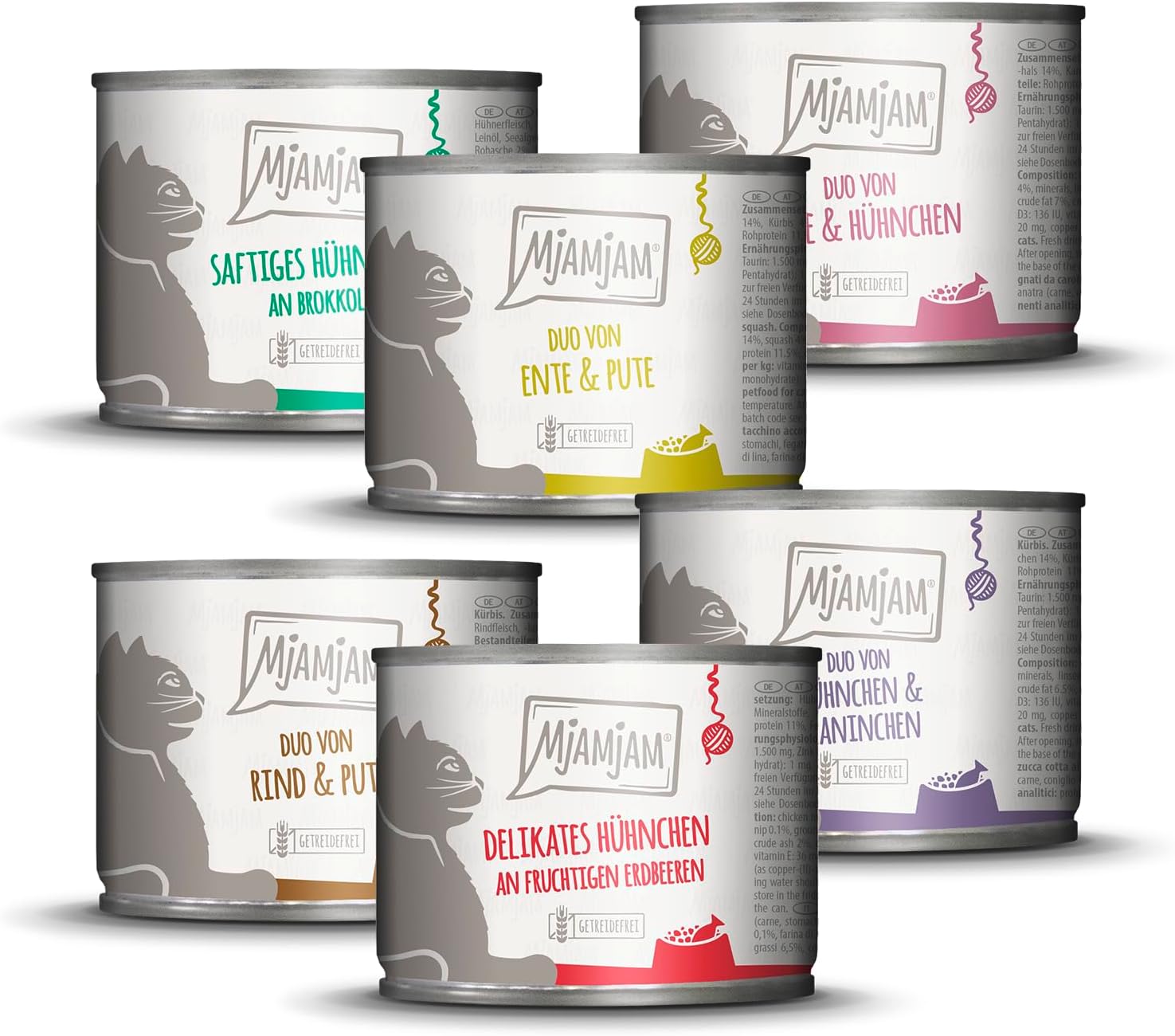 MjAMjAM - Premium wet food for cats - Mixed package 6 for your cat, 6 pack (6 x 200 g), grain-free with extra meat-0