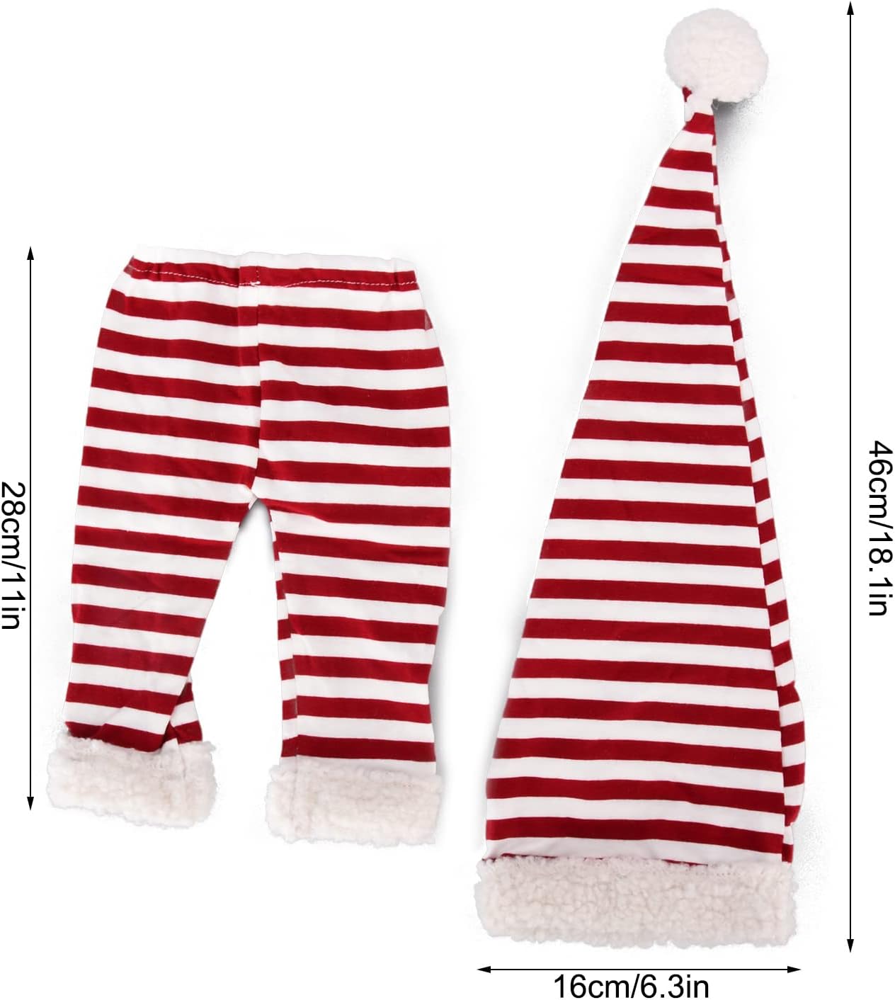 Ruspela Newborn Photography Props Outfits Red White Stripe Christmas Baby Photo Shoot Costume Hat Shorts Set for Infant Boy Girl Photoshoot Prop-1