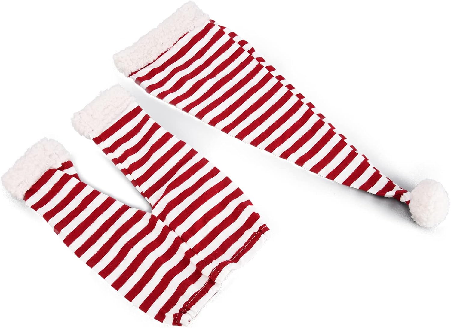 Ruspela Newborn Photography Props Outfits Red White Stripe Christmas Baby Photo Shoot Costume Hat Shorts Set for Infant Boy Girl Photoshoot Prop-7