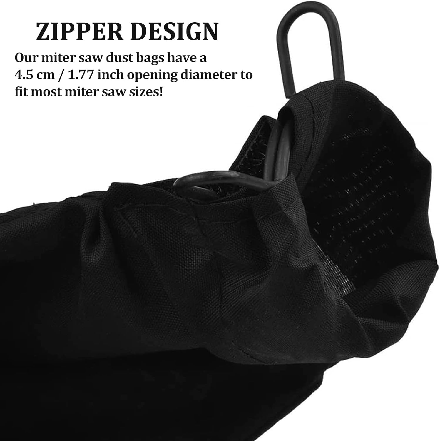 Dust Bag for 255 Model Miter Saw with Zipper & Wire Stand for Easy Disposal of Dust Inside, Belt Sander Parts Anti-dust Cover Bag (2PCS)-2