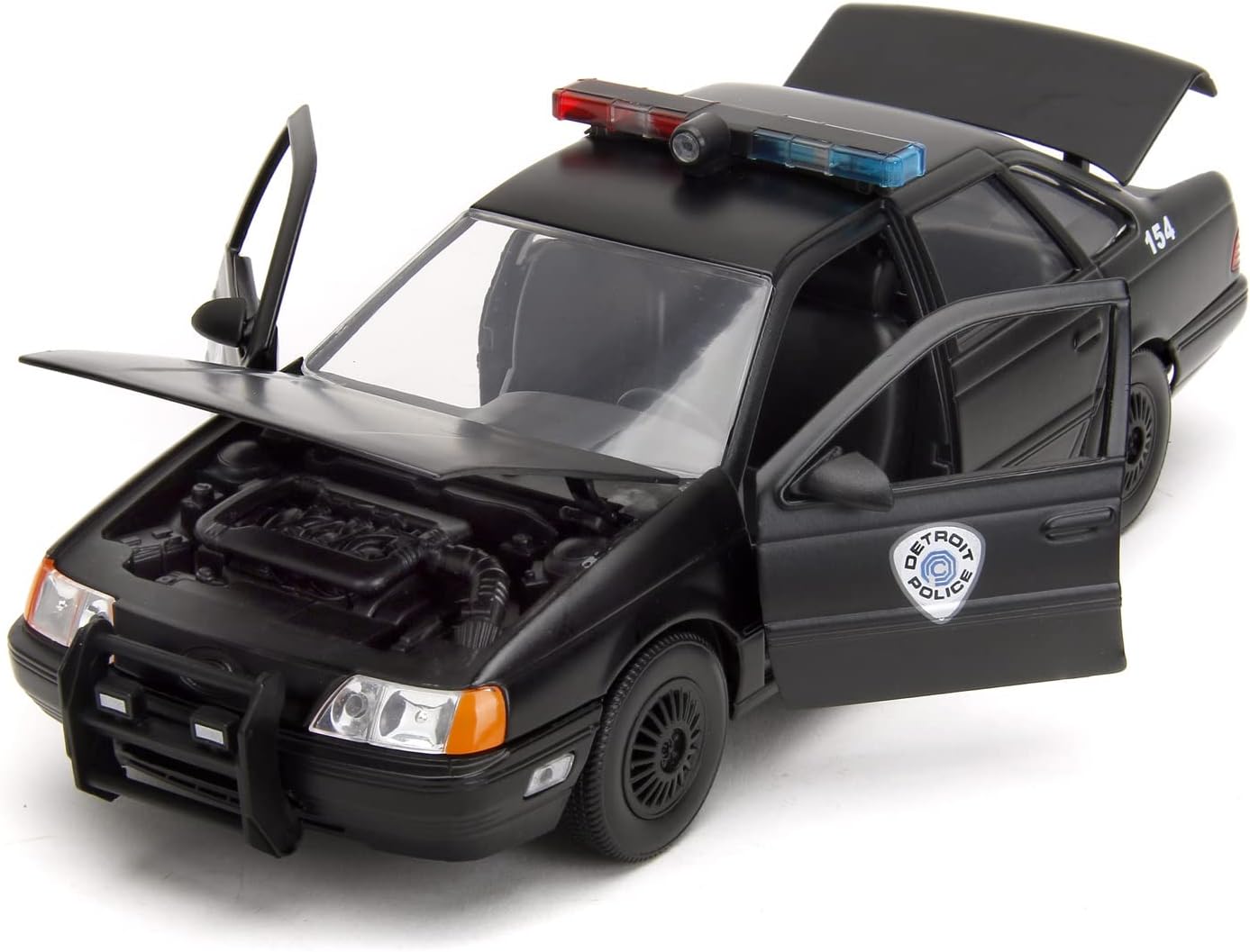 Jada ROBOCOP 1986 FORD TAURS 1:24 Die-Cast Car play or gift and for a collection for both Kids and Adults,Black-8