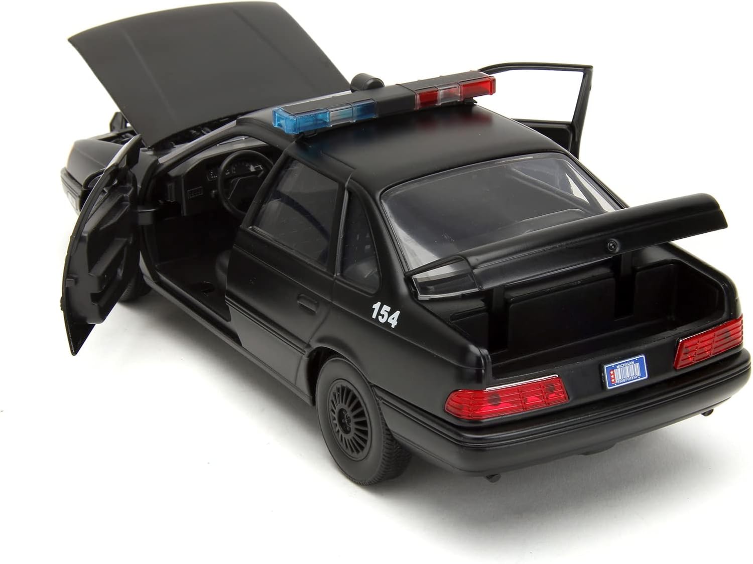 Jada ROBOCOP 1986 FORD TAURS 1:24 Die-Cast Car play or gift and for a collection for both Kids and Adults,Black-9