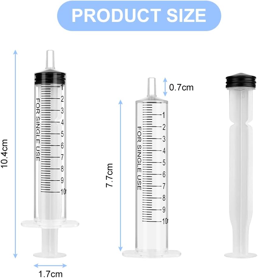 OFFCUP Plastic Syringes, 8pcs No Needle Syringe, 10ml Liquid Measuring Syringe with Luer Slip Tip for Refilling and Measuring Liquids, Scientific Labs Experiment, Feeding Pets (No Needle)-1