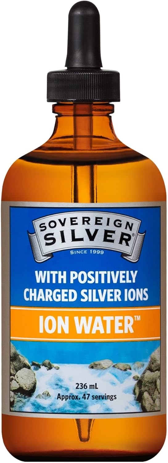 Sovereign Silver - Ion Water – 99.99% Pure – Only 2 Ingredients – No Added Silver Compounds - Easily Absorbed & Utilised in The Body - Concentrated 10ppm - 236ml Dropper Top-0