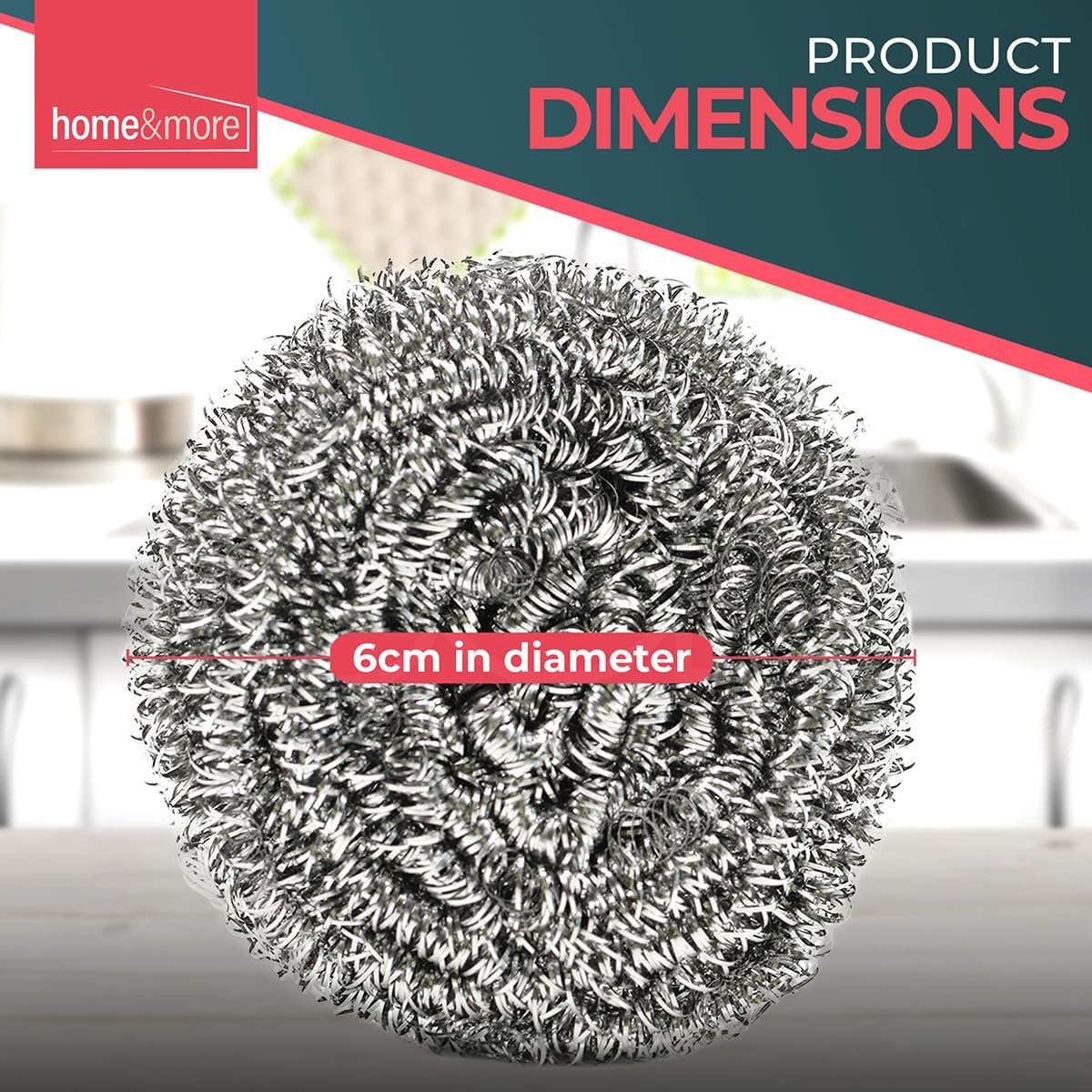 16pk Stainless Steel Scourer | Metal Scourer for Heavy Duty Cleaning | 6cm x 6cm | Thick & Strong Wire Scourer | Wire Wool Cleaning Pads | Tough Re-Usable Scourers-1