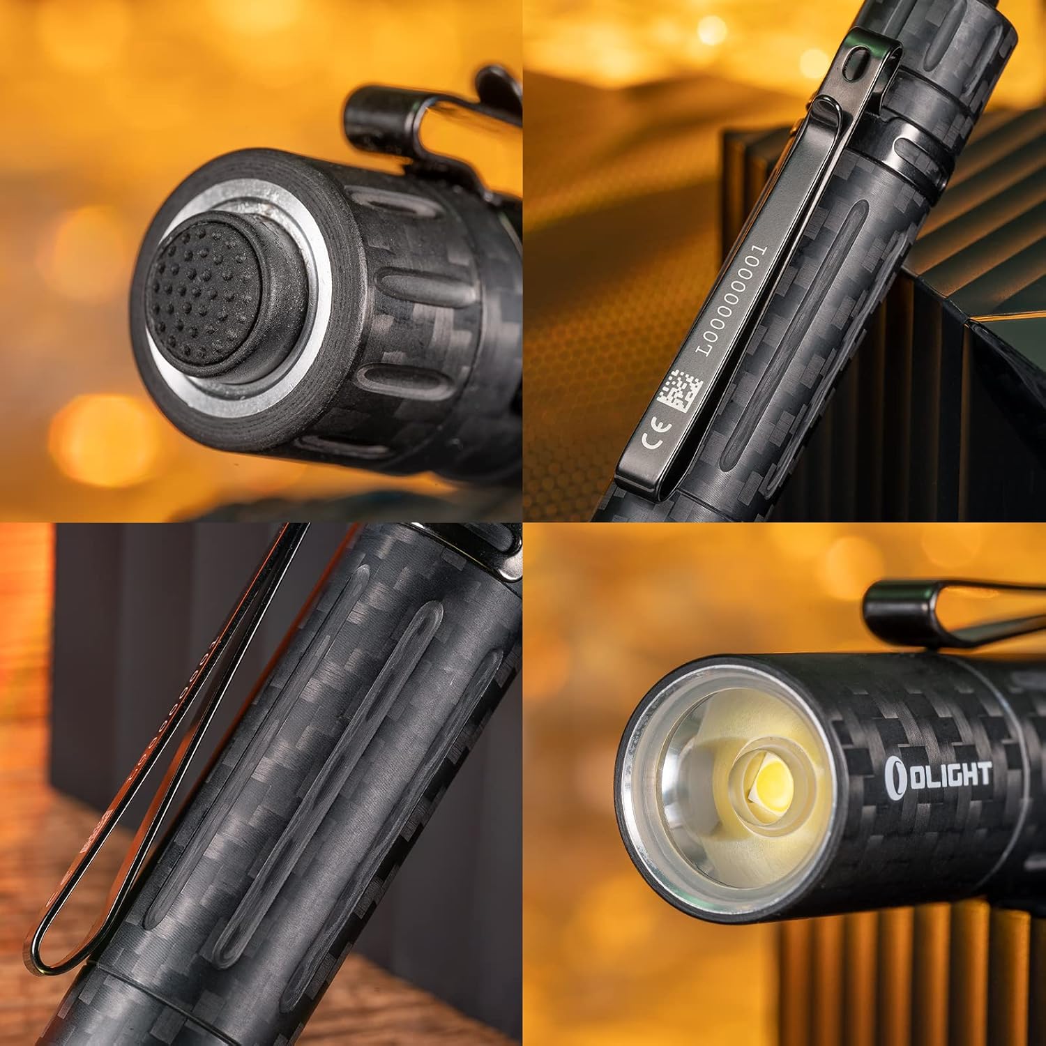 OLIGHT i5R Carbon Fiber Slim Torch 15 or 350 Lumens Powered by USB-C Rechargeable Battery, Tail Switch Torch with Beam Distance 64m, Dual-Output for Camping, Hiking and Every Carry (Carbon Fiber)-6