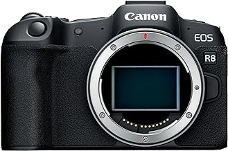 Canon EOS R8 (Body) - 24.2MP Full-Frame Mirrorless Camera, Dual Pixel CMOS AF II - 4K up to 60p - Up to 40 FPS Continuous Shooting - Vari-angle Touch Screen - Bluetooth, Wi-Fi, & USB-C Connectivity