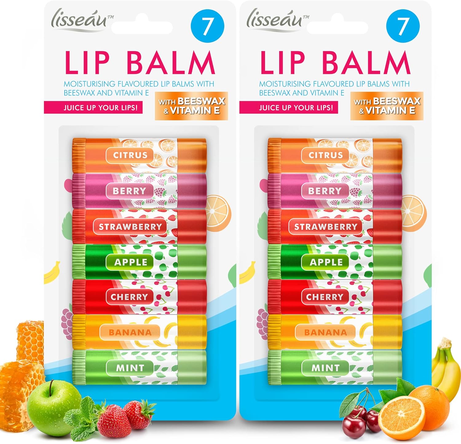 14pk Lip Balm Set | Flavoured Lip Balms with Beeswax and Vitamin E | Moisturising Lip Balm Multipack | Protect & Hydrate Beeswax Lip Balm Stick | Lip Balms | Lipbalm | Lip Moisturiser | Girls Lip Balm-0