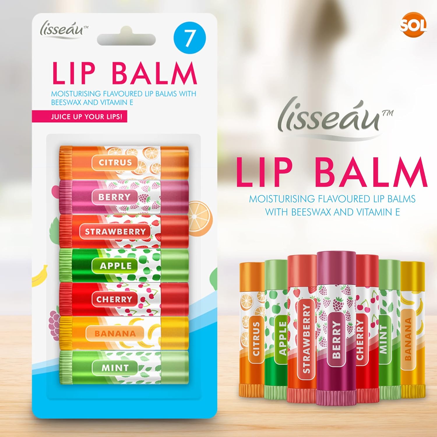 14pk Lip Balm Set | Flavoured Lip Balms with Beeswax and Vitamin E | Moisturising Lip Balm Multipack | Protect & Hydrate Beeswax Lip Balm Stick | Lip Balms | Lipbalm | Lip Moisturiser | Girls Lip Balm-8