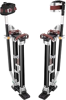 VEVOR Drywall Stilts, 24''-40'' Adjustable Aluminum Tool Stilts with Protective Knee Pads, Durable and Non-Slip Work Stilts for Sheetrock Painting, Walking, Taping, Black