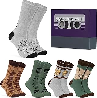 Marvel Mens Calf Socks, Soft Breathable Crew Socks Pack of 5 - Mens Gifts