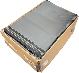 On1shelf Grey Postal Mailing Bags - 60mu Thickness - Durable, Waterproof, 12" x 16" (30x41cm) - 1500 Bags (Box)